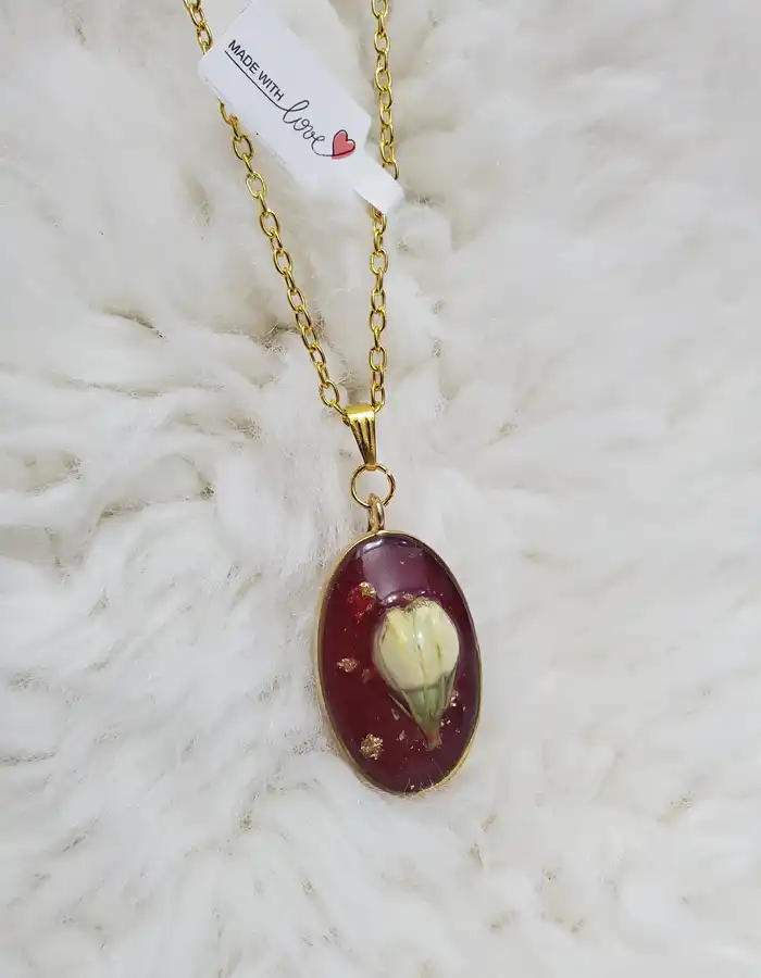 Garnet Jasmine Pendant - Bud of Love