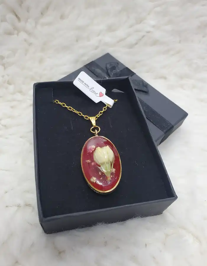 Garnet Jasmine Pendant - Bud of Love
