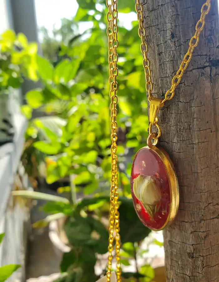 Garnet Jasmine Pendant - Bud of Love