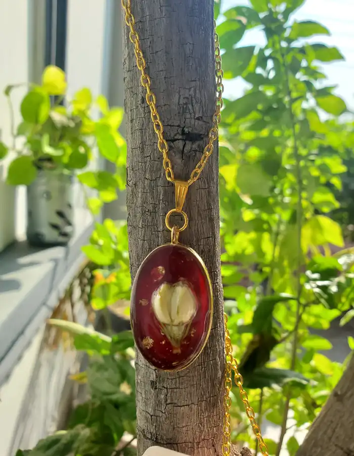 Garnet Jasmine Pendant - Bud of Love