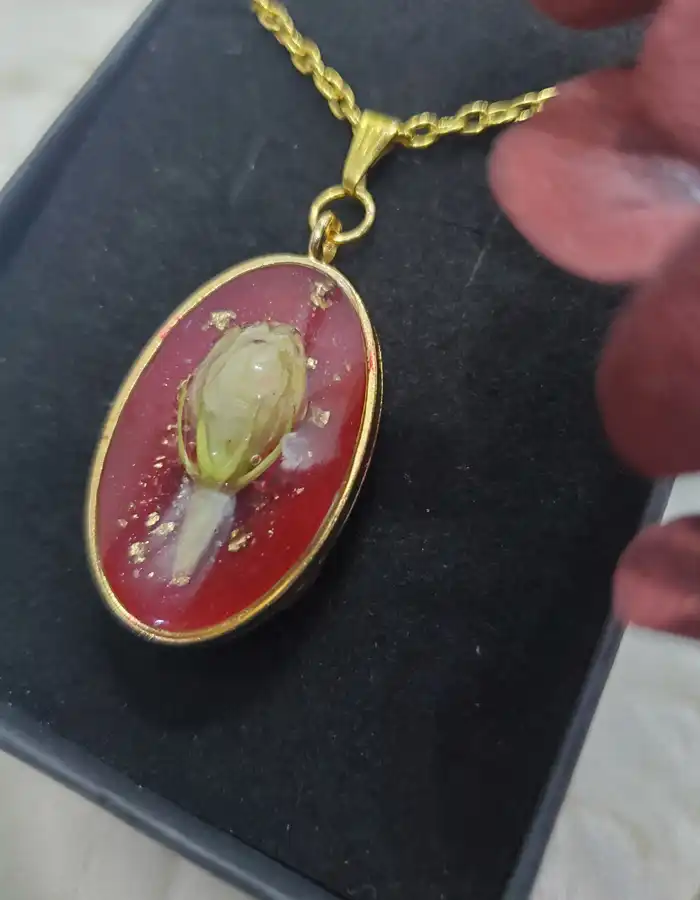 Garnet Jasmine Pendant - Bud of Love