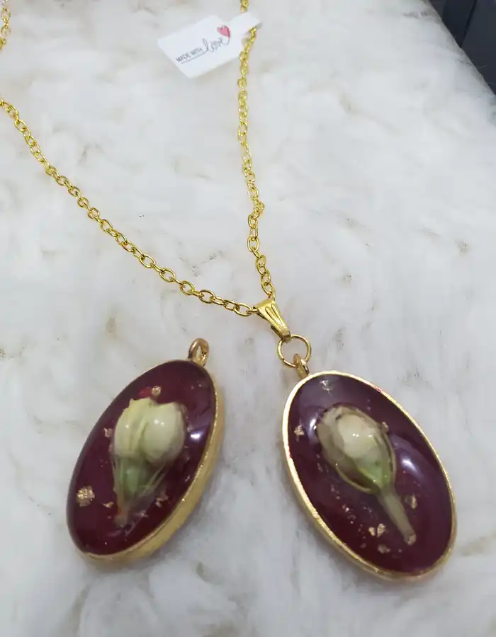 Garnet Jasmine Pendant - Bud of Love