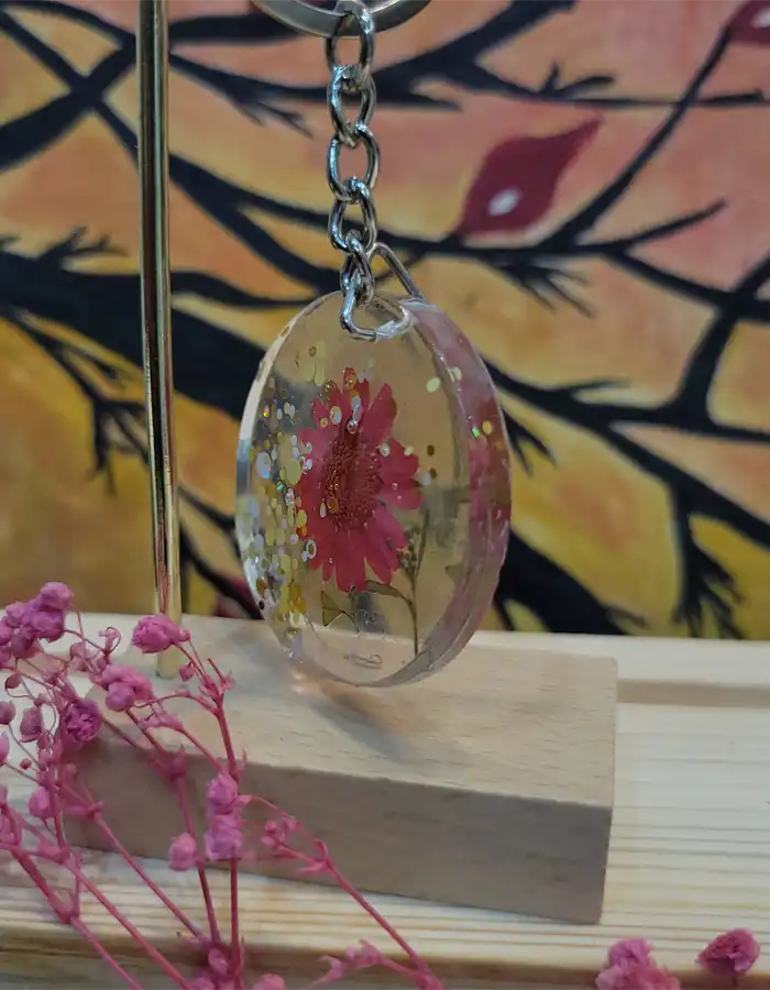 Hand Made Resin Keychain - Bloom Encased