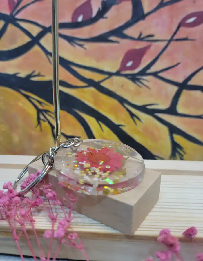 Hand Made Resin Keychain - Bloom Encased