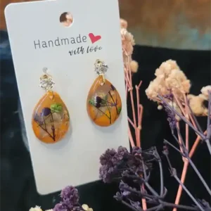 Handcrafted Resin Earrings - Botanical Rites 7x9