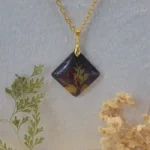 Handcrafted Resin Pendant - Zar-e-Gul 04