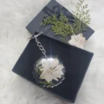 Handmade Epoxy Resin Keychain - Frosted Bloom 01