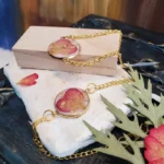 Handmade Resin Bracelet - Golden Garden 001