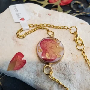 Handmade Resin Bracelet - Golden Garden