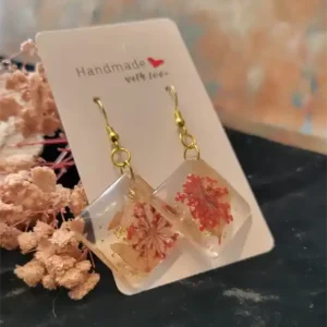 Handmade Resin Earrings - Poetic Contrast 7x9