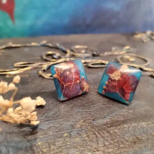 Handmade Resin Earrings - Pressed in Time