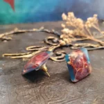 Handmade Resin Earrings - Pressed in Time 002
