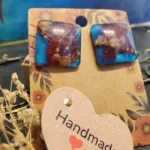 Handmade Resin Earrings - Pressed in Time 006