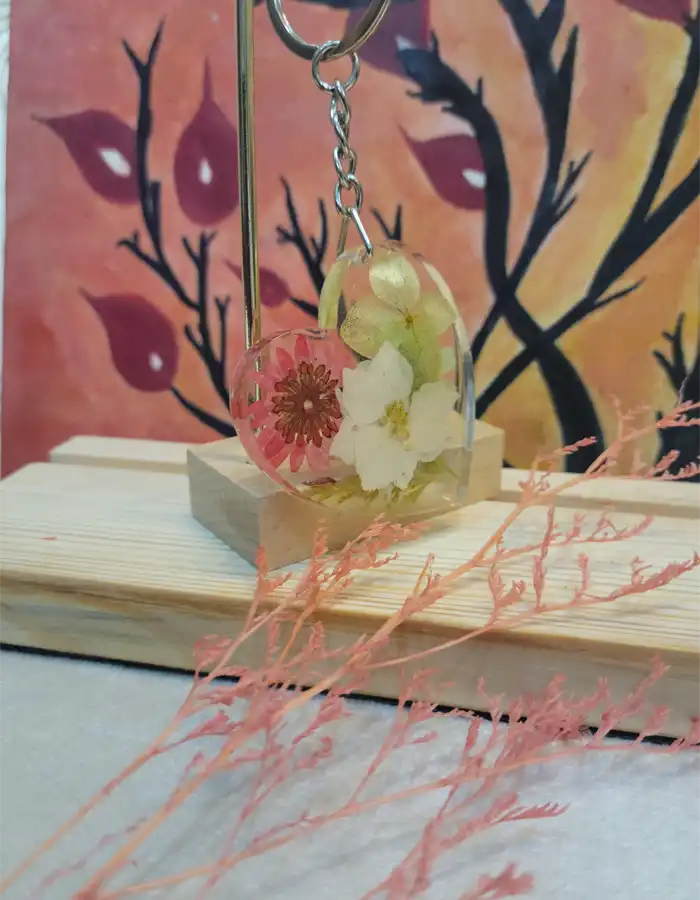 Heart Shaped Resin Keychain - Botani Charm