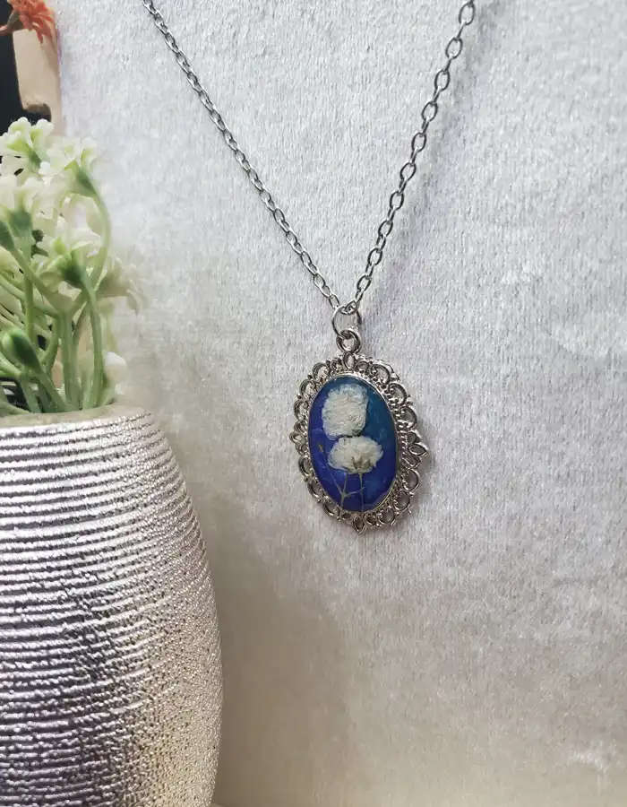 Resin Pendant - Silver Oracle