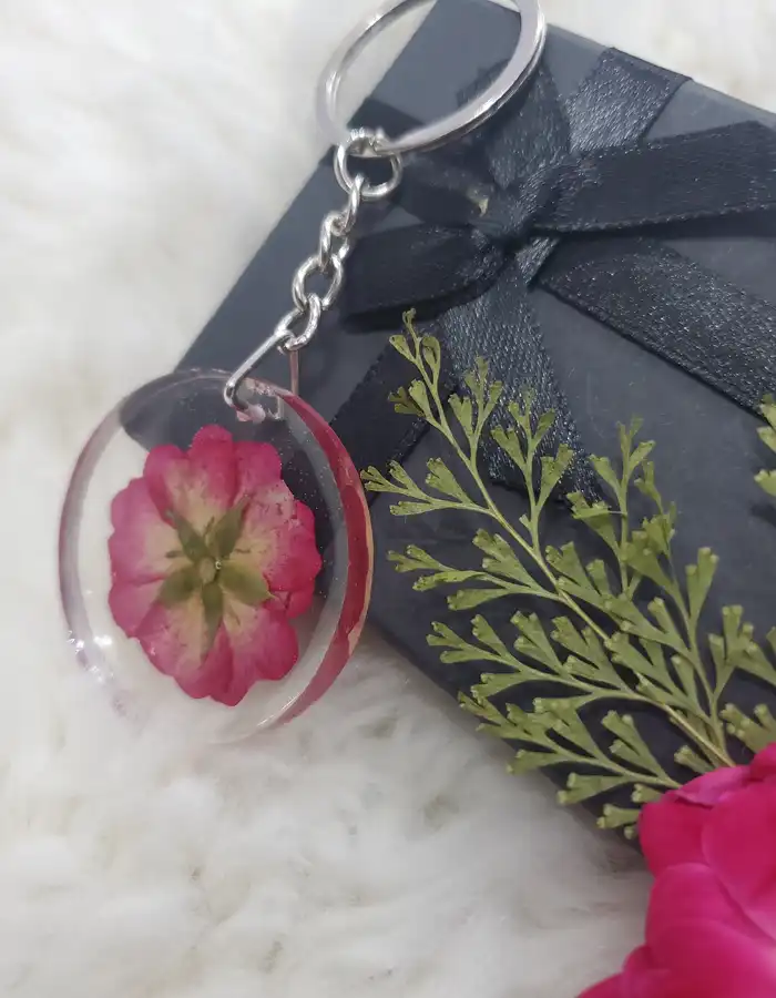 Round Resin Keychain - Fierce Grace