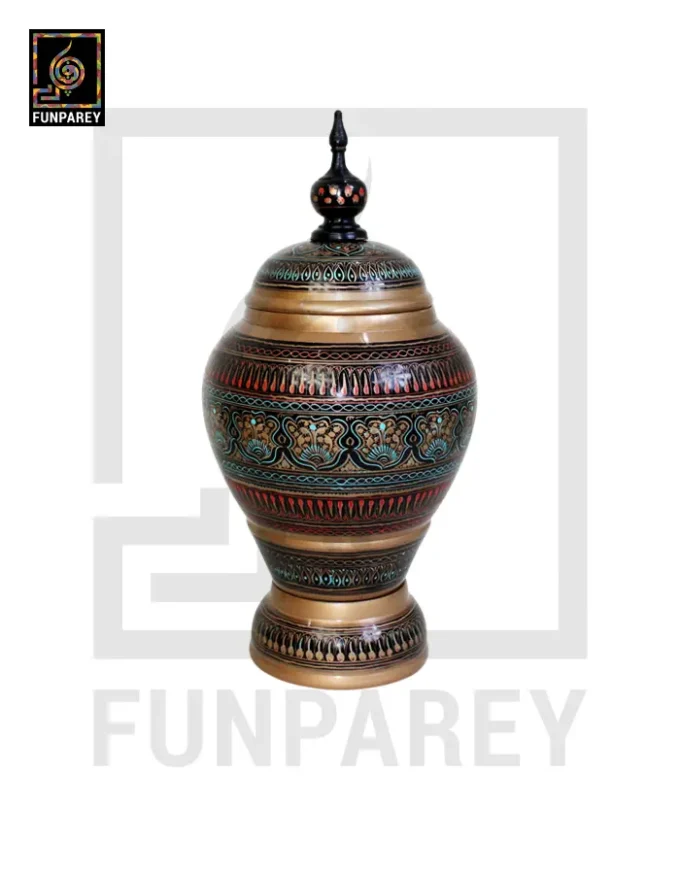 Spire Candy Jar – Hand Crafted with Golden Nakshi Art